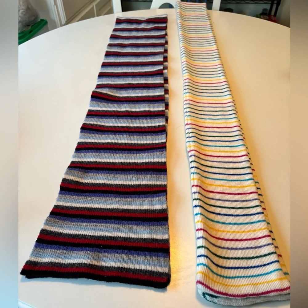 2 for 1 Offer - Winter scarfs, both multi color striped patterns, 80” & 70” long - Picture 13 of 13